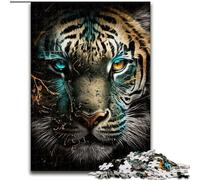 Jigsaw Puzzles for Teenagers 1000 Jigsaws Blue And Red Eye Tiger, Train Your Brain And Hands Unique Birthday And Gifts for Age 14+ (Size 50x75cm)