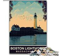 Jigsaw Puzzles for Teenagers 1000 Jigsaws Boston Lighthouse, Suitable for People Aged 14 And Above Educational Games Secret Santa Gifts 26x38cm