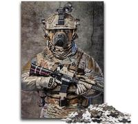Jigsaw Puzzles for Teenagers 1000 Jigsaws Bullmastiff Elite Soldier for Educational Game Challenge Toy Deal As Gifts for The Whole Family 26x38cm