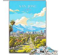 Jigsaw Puzzles for Teenagers 1000 Jigsaws California San Jose Travel, Suitable for People Aged 14 And Above Educational Games Secret Santa Gifts 50x75cm