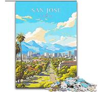 Jigsaw Puzzles for Teenagers 1000 Jigsaws California San Jose Travel, Suitable for People Aged 14 And Above Educational Games Secret Santa Gifts 26x38cm