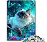 Jigsaw Puzzles for Teenagers 1000 Jigsaws Cat And Butterfly Help The Brain Exercise Addictive Toys to Cultivate Patience Wall Decoration 50x75cm