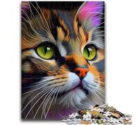 Jigsaw Puzzles for Teenagers 1000 Jigsaws Cat Pop Art Animal Face 14 Train Your Brain And Hands Parent-child Interaction for Age 14+ 50x75cm