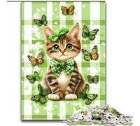 Jigsaw Puzzles for Teenagers 1000 Jigsaws Cat Surrounded by Butterflies for 14+ Difficult to Complete But Fun And Humorous Birthday Gift (size 26x38cm)
