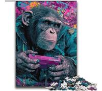 Jigsaw Puzzles for Teenagers 1000 Jigsaws Chimpanzees Playing Games,Educational Games Home Decoration Birthday Present,Gifts,Wall Art 38x52cm