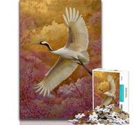 Jigsaw Puzzles for Teenagers 1000 Jigsaws Chinese Style Red-crowned Crane,Educational Games Home Decoration Birthday Present,Gifts,Wall Art (75x50cm)