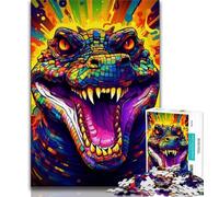 Jigsaw Puzzles for Teenagers 1000 Jigsaws Colorful Crocodiles,Challenging Game And Family Play Birthday Present,Gifts,Wall Art 38x26cm