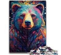 Jigsaw Puzzles for Teenagers 1000 Jigsaws Colourful Psychedelic Brown Bear Challenging To Complete But Fun And Humorous Unique Home Decor And Gifts 50x75cm