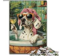 Jigsaw Puzzles for Teenagers 1000 Jigsaws Dalmatian in The Bathroom, for Educational Game Challenge Toy Enhance Memory for Age 14 (Size 26x38cm)
