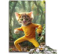 Jigsaw Puzzles for Teenagers 1000 Jigsaws Dancing Cat Train Your Brain And Hands Parent-child Interaction for Age 14+ 38x26cm