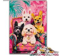 Jigsaw Puzzles for Teenagers 1000 Jigsaws Dog on The Sofa Learning Educational Toys Fun at Home Activities, Birthday Present,Travel Gifts 26x38cm