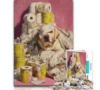 Jigsaw Puzzles for Teenagers 1000 Jigsaws Dogs And Toilet Paper,Challenging To Complete But Fun And Humorous Unique Birthday And Gifts (75x50cm)