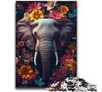 Jigsaw Puzzles for Teenagers 1000 Jigsaws Elephant Flowers Educational Games Home Decoration Artists Collection, Fine Art 50X75CM