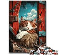 Jigsaw Puzzles for Teenagers 1000 Jigsaws Farm Cat Train Your Brain And Hands Parent-child Interaction for Age 14+ 38x26cm