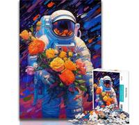 Jigsaw Puzzles for Teenagers 1000 Jigsaws Flower Astronaut,Challenging Game And Family Play Birthday Present,Gifts,Wall Art 50x75cm