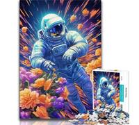 Jigsaw Puzzles for Teenagers 1000 Jigsaws Flower Astronaut,Challenging To Complete But Fun And Humorous Unique Birthday And Gifts 38x26cm