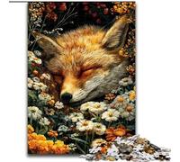 Jigsaw Puzzles for Teenagers 1000 Jigsaws Fox Sleeping in The Flowers, Family Activity Unique Home Decor And Gifts for Ages 14+ (Size 26x38cm)