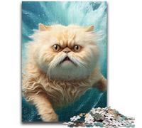 Jigsaw Puzzles for Teenagers 1000 Jigsaws Funny Cat Swimming Toys Educational Games Stress Relieving Unique Home Decor And Gifts 26x38cm