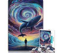 Jigsaw Puzzles for Teenagers 1000 Jigsaws Galaxy Whale, Analysis And Logic,with Fully Interlocking Randomly Shaped Pieces for And Age 14 Years Up 38x26cm