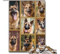 Jigsaw Puzzles for Teenagers 1000 Jigsaws German Shepherd Collage,for Educational Game Challenge Toy Unique Home Decor And Gifts 38x52cm