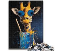 Jigsaw Puzzles for Teenagers 1000 Jigsaws Giraffe Drinking A Drink Help The Brain Exercise Addictive Toys to Cultivate Patience Suitable for Couples 50x75cm
