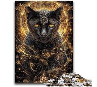 Jigsaw Puzzles for Teenagers 1000 Jigsaws Golden Black Leopard Toy Intellectual Game for Home Decoration for Age 14 Years Up 26x38cm