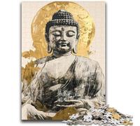 Jigsaw Puzzles for Teenagers 1000 Jigsaws Golden Buddha Statue Train Your Brain And Hands Parent-child Interaction for Age 14+ 50x75cm