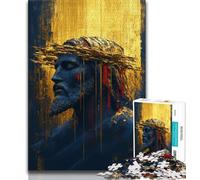 Jigsaw Puzzles for Teenagers 1000 Jigsaws Golden Jesus,Learning Educational Toys Family Games Suitable for Desktop Decoration 38x26cm