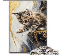 Jigsaw Puzzles for Teenagers 1000 Jigsaws Golden Kitten, for Educational Game Challenge Toy Enhance Memory for Age 14 (Size 26x38cm)
