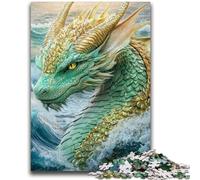 Jigsaw Puzzles for Teenagers 1000 Jigsaws Green Flying Dragon Challenging To Complete But Fun And Humorous Unique Home Decor And Gifts 50x75cm