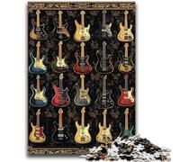 Jigsaw Puzzles for Teenagers 1000 Jigsaws Guitar Collection Challenging Game And Family Play Secret Santa Gifts 26x38cm