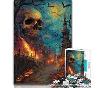 Jigsaw Puzzles for Teenagers 1000 Jigsaws Halloween Skeleton Landscape,for Educational Game Challenge Toy Unique Home Decor And Gifts (75x50cm)