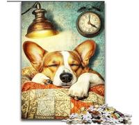 Jigsaw Puzzles for Teenagers 1000 Jigsaws Happy Corgi, Game Toys Every Piece Is Unique - Challenging Family Fun Game for for Age 14 (Size 50x75cm)