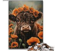 Jigsaw Puzzles for Teenagers 1000 Jigsaws Highland Cow, Games Toys Gift Unique Birthday And Gifts for And Age 14 Years Up (Size 26x38cm)