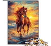 Jigsaw Puzzles for Teenagers 1000 Jigsaws Horse in The Sunset Stress Reliever Difficult Challenge Unique Home Decor And Gifts 26x38cm