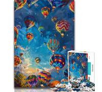 Jigsaw Puzzles for Teenagers 1000 Jigsaws Hot Air Balloon Oil Painting, Analysis And Logic,with Fully Interlocking Randomly Shaped Pieces for And Age 14 Years Up 38x26cm