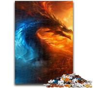 Jigsaw Puzzles for Teenagers 1000 Jigsaws Ice And Fire Dragon Challenging To Complete But Fun And Humorous Birthday Present, Gifts, Wall Art 38x26cm