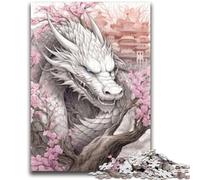 Jigsaw Puzzles for Teenagers 1000 Jigsaws Japanese Dragon Cherry Challenging To Complete But Fun And Humorous Birthday Present, Gifts, Wall Art 50x75cm