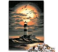 Jigsaw Puzzles for Teenagers 1000 Jigsaws Lighthouse at Sunset Help The Brain Exercise Addictive Toys to Cultivate Patience Wall Decoration 50x75cm