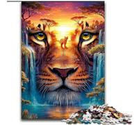 Jigsaw Puzzles for Teenagers 1000 Jigsaws Lion Face Educational Games Home Decoration Educational Game for Birthday, Chrismas 26x38cm