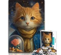 Jigsaw Puzzles for Teenagers 1000 Jigsaws Little Prince Cat,Family Game Stress Reliever Difficult Challenge Enhance Love between Couples 75x50cm