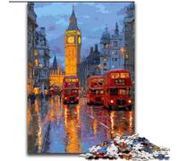Jigsaw Puzzles for Teenagers 1000 Jigsaws London City Street Scene, Analysis And Logic with Fully Interlocking Randomly Shaped Pieces for And Age 14 Years Up (Size 50x75cm)