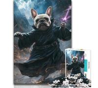 Jigsaw Puzzles for Teenagers 1000 Jigsaws Magic French Bulldog,Learning Educational Toys Family Games Suitable for Desktop Decoration (75x50cm)