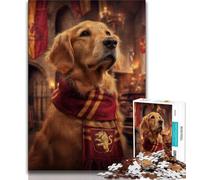 Jigsaw Puzzles for Teenagers 1000 Jigsaws Magic Golden Retriever, Learning Educational Toys Family Games,Parent-child Interaction for Age 14 38x26cm