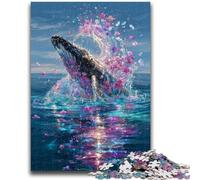 Jigsaw Puzzles for Teenagers 1000 Jigsaws Magical Whale Help The Brain Exercise Addictive Toys to Cultivate Patience Wall Decoration 50x75cm