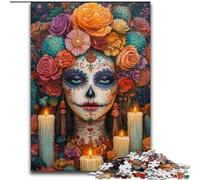 Jigsaw Puzzles for Teenagers 1000 Jigsaws Mexican Skull Girls Educational Games Home Decoration Educational Game for Birthday, Chrismas 50x75cm