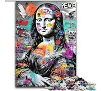 Jigsaw Puzzles for Teenagers 1000 Jigsaws Mona Lisa Graffiti, Stress Relief with Fully Interlocking Randomly Shaped Pieces for And 14 Years Old (Size 50x75cm)
