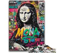 Jigsaw Puzzles for Teenagers 1000 Jigsaws Mona Lisa Graffiti Toy Intellectual Game for Home Decoration for Age 14 Years Up 26x38cm