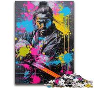 Jigsaw Puzzles for Teenagers 1000 Jigsaws Neon Samurai Warrior War Challenging Game Gifts for Is Ideal As A Gift for The Whole Family 50X75CM