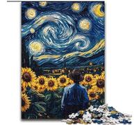 Jigsaw Puzzles for Teenagers 1000 Jigsaws Night Sky Sunflower, Suitable for People Aged 14 And Above Challenging To Complete But Fun And Humorous Great Gift (Size 26x38cm)